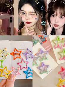 Star-Shaped Hair Clips, 10/20/30 Pieces, Kit With 3 Designs, Easy To Use - Kẹp đơn giản - Xem 3