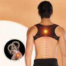 Ceinture correctrice de posture confortable - Orthèse réglable et respirante - Soutien sans couture du haut du dos, de la colonne vertébrale, du cou et des épaules - Convient pour un port quotidien, stabilisation de la clavicule, soutien du dos, correction de la posture, soulagement des douleurs dorsales - Convient pour la scoliose, améliore la posture du dos et fournit un soutien lombaire, convient pour les adultes, les étudiants, les travailleurs de bureau et les personnes âgées - Noir - Voir 4