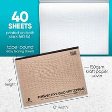 Kooalaa Tools | Drawing Perspective (1 And 2-Point) Large Sketch Pad (2 Point - 9 X 12) - 2點-9x12 - 查看 5