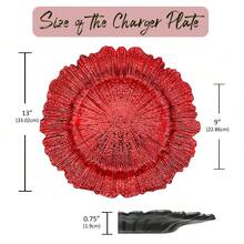 12/36pcs 13" Charger Plate, Floral Reef Charger For Dinning Plates, Table Setting And Wedding Party Table Decor. - 紅色 - 查看 4