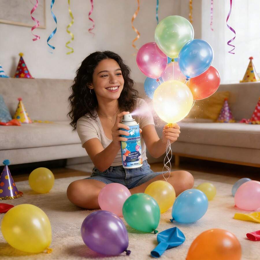 Christmas Balloon Shine Spray 100ml - Instant Aerosol Gloss For Fade-Resistant, Water-Resistant Finish - Perfect For Holiday Parties, Decorations & Celebrations,Gifts For Men And Women Suitable For Christmas, Valentine's Day, New Year's Day, Birthdays, Weddings, And Parties,Quick Ship Items,Free Shipping - 藍色 - 查看 1