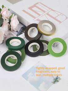 1~8Rolls Floriculture Tape Self-Adhesive Bouquet Floral Stem Paper Tape Stamen Wrapping Florist DIY Flower Craft Wedding Party Supplies (30Yards/Roll) - Multicolor - View 2