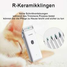 可充电宠物猫狗毛发修剪器，无线宠物美容剪 - 白色 - 查看 2