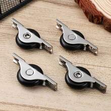 4/8pcs Heavy-Duty Metal Sliding Door Rail Kits With 4 Black Plastic Wheels - Easy-Glide Cabinet Door Fittings For Smooth Sliding, Durable Hardware For Home & Commercial Use - Silver - View 3