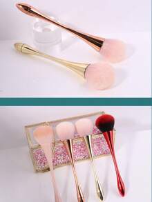 1pc Gold Powder Brush, Soft Face Makeup Brushes, Foundation Brush, Concealer Brush, Blush Brush, Contour Brush, Blush Brush, Bronzer Brush, Powder Brush, Foundation Brush, Blush Brush - Rose Gold - View 5