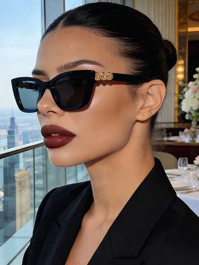 Occhiali da sole classici neri in plastica stile retrò a forma di occhio di gatto, occhiali da sole di moda unisex per uso all'aperto, viaggi, spiaggia, guida, con protezione UV