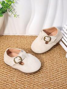 Toddler Kids Shoes, British Style Girls Leather Shoes, New Spring/Autumn Boys & Girls Soft Bottom Shoes, Baby Moccasins - Beige - View 5