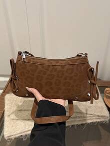 Wholesale Cross-Border Fashion Patchwork Baguette Bag, Women's 2026 Summer New Leopard Print Shoulder Bag, Casual Versatile Underarm Bag - Multicolor - View 13