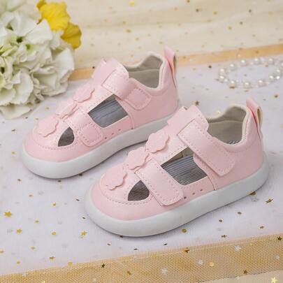 Toddler Girls' New Headband Sandals, Cute Floral Soft Bottom Baby Walking Shoes, Anti-Slip Anti-Kick Functional Sandals