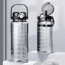 CYPNBotella de Agua 2L Antigolpes Reutilizable Sin BPA con Pajilla Removible Botella de Deportiva Escala de Hidratación Termo de Agua Antifugas para Gym Ciclismo Senderismo ViajeFashion - 219613962 - Ver 3