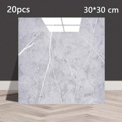 20 piezas paneles de papel pintado con texturas cerámicas y mármol, fabricados en PVC, de 30*30 cm, impermeables y autoadhesivos, aptos para decoración y decoración del hogar.
