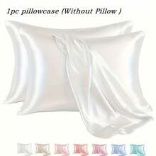 Luxury Soft Silk Pillowcase | Breathable, Skin-Friendly Coolness, Solid Color Envelope Closure, Machine Washable - Dormitory Essential - ngẫu nhiên - Xem 5