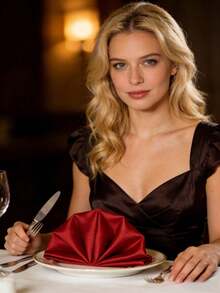 17x17 英寸布艺厨房餐巾，采用聚酯纤维制成，可水洗重复使用，适用于酒店、午餐、餐厅、婚礼、活动、派对和日常使用。 - 彩色 - 查看 4