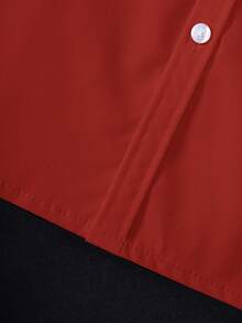 Camisa formal de manga corta con bolsillo, estilo escolar clásico informal para niño preadolescente, adecuada para eventos, fiestas y actuaciones - Rojo - Ver 8