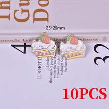 10pcs Cat Series Strawberry Cat Cake Cat Drip Oil Alloy Cartoon Animal Jewelry Pendant Earring DIY Accessories