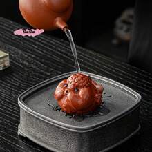 1 pieza de arcilla púrpura, barro rojo, juego deé para mascotas, accesorio de burbujeante, pequeño que escupe, adorno de mesa para la ceremonia delé - A1 - Ver 1