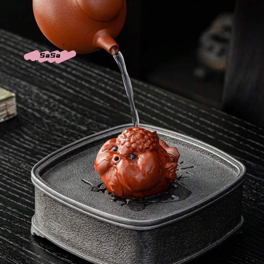 1 pieza de arcilla púrpura, barro rojo, juego deé para mascotas, accesorio de burbujeante, pequeño que escupe, adorno de mesa para la ceremonia delé - A1 - Ver 1