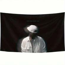 1pc Hip Hop Style Music Banner With Rap Singer Album Art, Black & White Design, Perfect For Indoor & Outdoor Decor, In Dorms & Party Themes, Dorm Room Accessory | Bold Visual Statement | Easy Hang Feature, Hip Hop Decor(3X5) - Polychrome - View 3