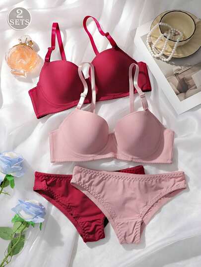 1套女士豹纹蕾丝钢圈前扣文胸