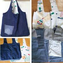Kraft Paper Sewing Pattern: Large Vest-Style Market Tote - Grocery Bag Template (45x40cm / 17.7"X15.7") - DIY Friendly Shoulder Bag Project Beginner Sewing Pattern: Slouchy Hobo Shoulder Bag - Simple Vest Handle Design Easy Weekend Project Sewing Templates Sewing Pattern Sewing Supplies Sewing Accessories And Supplies (Pattern Only) - A - View 5