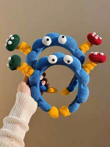 New Cute Furry Big Eye Monster Headband, High Crown Washing Face Hair Hoop, Photo Prop For Women - Multicolor - View 7