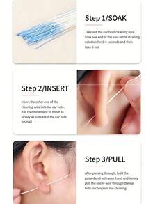 180/60支耳洞清洁线：彩色耳洞清洁棒，带收纳管，拉环清洁线，去除耳洞污垢，消除异味，防止堵塞，除臭防堵塞耳洞清洁线，男女通用耳部护理工具。 - 彩色 - 查看 5