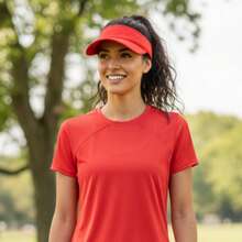 Dry Fit Visor, UV Protection, Beach, Running, Sports, Hiking, Women's And Men's, Adjustable, Casual, Polyester, No Casual Cotton - 紅色 - 查看 4