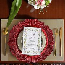 12/36pcs 13" Charger Plate, Floral Reef Charger For Dinning Plates, Table Setting And Wedding Party Table Decor. - 紅色 - 查看 5