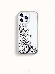 1pc White Floral Vine Pattern Clear TPU Phone Case Raised Edges For Screen Protection Ultra Transparent Minimalist Classic Design Holiday Gift For Girlfriend Or Self Use Compatible With Apple Phone 17 16 15 14 13 12 11 XSMAX XS X Series - Trong sáng - Xem 6