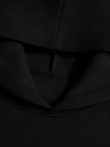 ROOKIE' Unique Letter Print Hoodie, Warm For Autumn/Winter - Black - View 10