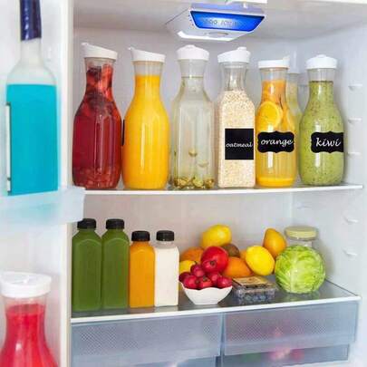 1个带盖方形透明塑料水壶，含羞草鸡尾酒吧饮品分配器，多功能水牛奶壶，适用于冰箱、食品储藏室、餐厅酒吧用品