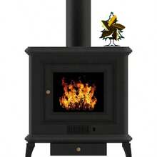MICHSO 5-Blade Heat Powered Stove Fan Golden Christmas Tree Log Wood Burner Efficient Home Heat Distribution Fireplace Fan