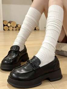 1 Par de Meias Altas de Lã Merino Finas, Primavera/Verão; 1 Par de Meias Altas Caneladas, Primavera/Outono - Multicolorido - Visão 4