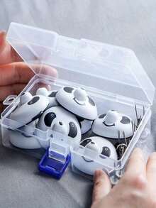 透明塑料带盖收纳盒 - 防水、可堆叠，适用于存放珠子、耳环和小物件 - 耐用长方形文件收纳盒 - 無色 - 查看 4