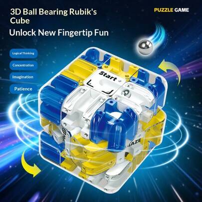 畅销3D滚球迷宫魔方3x3x3竞赛逻辑思维专注力训练益智玩具，完美礼物