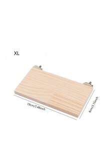 1pc Wooden Parrot Stand, Wooden Platform Toy Interactive Perch, Hamster Ladder Climbing Stand, Bird Supplies - Beige - View 11