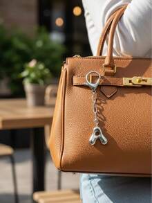 A Fashionable Bubble-Shaped Keychain Pendant In The Shape Of A Balloon, Equipped With Luggage Hooks Labeled With The 26 English Letters From A To Z. - Silver - View 2