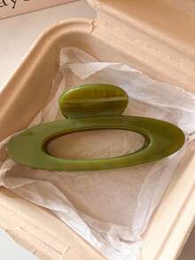 2 piezas/1 pieza Pinzas para el cabello de mujer de plástico marrón y verde, de diseño elegante y minimalista, adecuadas para uso diario, casual, de fiesta, para ir al trabajo, la playa, recogidos, coletas, lavarse la cara, maquillaje, accesorio de vestimenta (etiqueta de letra única). Accesorios para el cabello de mujer, pinzas de moda - Multicolor - Ver 6