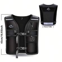 WOCBuy Running Vest With Hydration System - Lightweight, Breathable Backpack For Hiking, Cycling & Marathon Races - Adjustable Waistband & Phone Pocket - Black - View 3