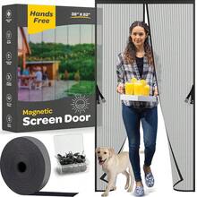 Hands-Free Mag.Netic Screen Door, Heavy Duty, Se- Sealing Screen Door Mesh Protector, Pet And Kidsssss-Friendly, Stay-Open Buckle, Keeps Bugs Out While Letting Nature In, Fits Door Size (38\ X 82\) - 38英寸x82英寸 - 查看 1