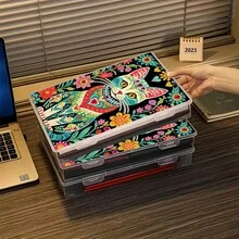1PC Diamond Painting Storage Box, Fun Pattern - Open Lid Design, Suitable For Diamond Art, Crafts, Home, Office - Perfect Gift For Pet Lovers, DIY Enthusiasts, Birthday, Anniversary - Decorative And Practical Storage Box With Secure Closing System - Multicolor - View 6