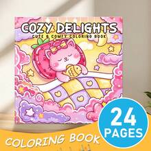 GDTME COZY FRIENDS: Adult And Teen Bold Simple Coloring Book, Great For Easter, Mother's Day, Father's Day, Music Festivals, Wedding Season And Birthday Gifts. Cute Patterns To Relieve Stress, Perfect For Friends Who Enjoy Coloring And Back-To-School Vibes (Color In Comfort). Sticker Book; School Supplies; Office Supplies; Stationery; Desk Accessories; Easter Gifts; Novelty; Soft Fun Toys. 7.9" X 7.9" - Warm Friends - View 19