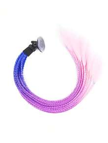 1条渐变斜角马尾辫头盔发带，带吸盘，适用于摩托车，25英寸（约65厘米）（不含头盔），可重复使用吸盘设计，头盔装饰配件