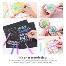 朗格252支/套细头丙烯颜料凝胶笔，234色，0.6毫米笔尖，防水丙烯马克笔，适合学生、专业艺术家，可在石头、木头、纸张、金属上进行DIY创作，返校文具礼品 - 彩色 - 查看 11