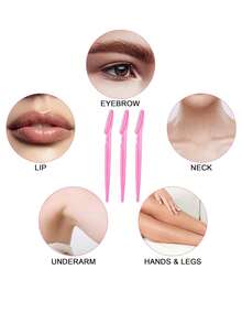 60/30/24/1 Set Rose Red Eyebrow Razor Kit, Eyebrow Trimmer/Razor, Callus Remover, Body Hair Removal Trimmer And Facial & Eyebrow Razor Set, Long Handle Blades With Precision Guard, Women Grooming Tools, Suitable For Daily Use Or Travel, Affordable Price, Christmas Gift, Cosmetics, Makeup Tools, Cheap Good Items, Gift, Women Gift, Christmas Gift - Hot Pink - View 5