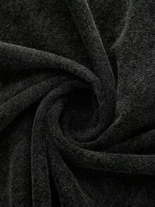 1 pieza Camiseta gráfica "Richboy" desgastada para hombre, con lema motivacional y diseño de estrella, bajo deshilachado, corte holgado, adecuada para uso casual diario y urbano - Negro - Ver 5