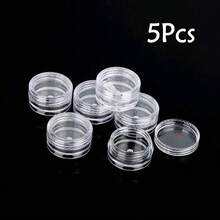25个迷你透明乳霜罐，3克/5克，空塑料化妆品容器，透明样品瓶，眼影/唇膏罐，旅行装化妆品样品罐，空迷你瓶，适合感恩节、万圣节和圣诞节 - 無色 - 查看 16