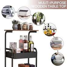 Carrito de Almacenamiento de Metal de 3Niveles, Carrito de Servicio Multifunción,Carrito de Metal con Ruedas Bloqueables, para Sala de Estar, Cocina,Baño,Oficina,Etc. ()(Negro) - Multicolor - Ver 8