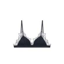 MOYISU-Sujetador trasero Sexy de encaje rojo, malla bordada francesa, sin anillo de acero, copa triangular, pecho grande, conjunto de ropa interior pequeña - sujetador negro - Ver 20