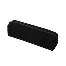 Canvas Pencil Case Stationery Bag Pencil Case Storage Cosmetic Bag (Black, S) - 黑色的 - 查看 1